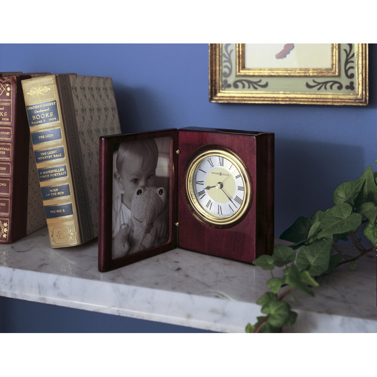 Rosewood Hall & Polished Brass Quartz Table Clock