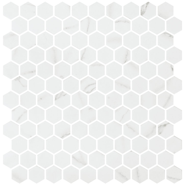 Trillion Beige Hexagon Glass Mosaic Tile for Kitchen and Bathroom