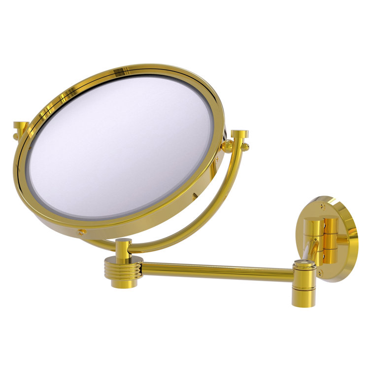 Polished Brass Wall Mounted Extending Makeup Mirror