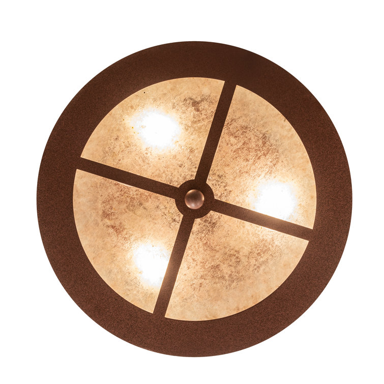 Rustic Wild Horses Glass Flush Mount Light
