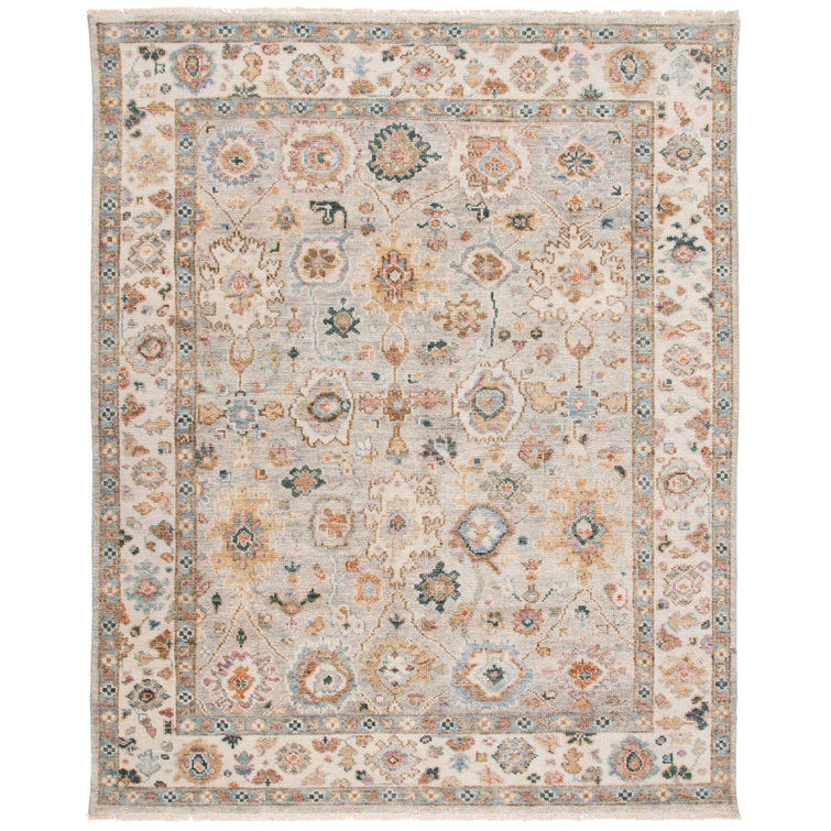 Traditional Hand-Knotted Red Wool and Cotton Area Rug 8' x 10'