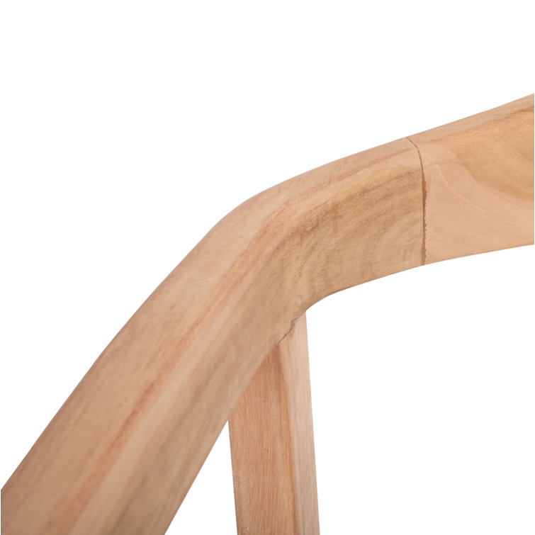 Willa Natural Teak and Black Leather Rocking Arm Chair