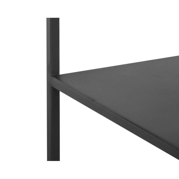 Large Matte Black Iron Transitional Low Bookcase