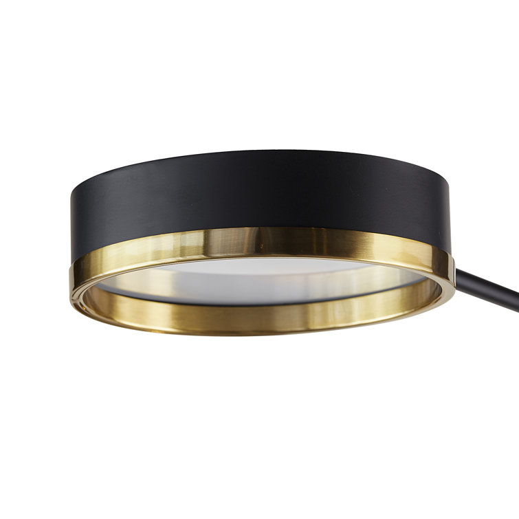 India Black and Gold Metal 6-Light Dimmable Cylinder Chandelier