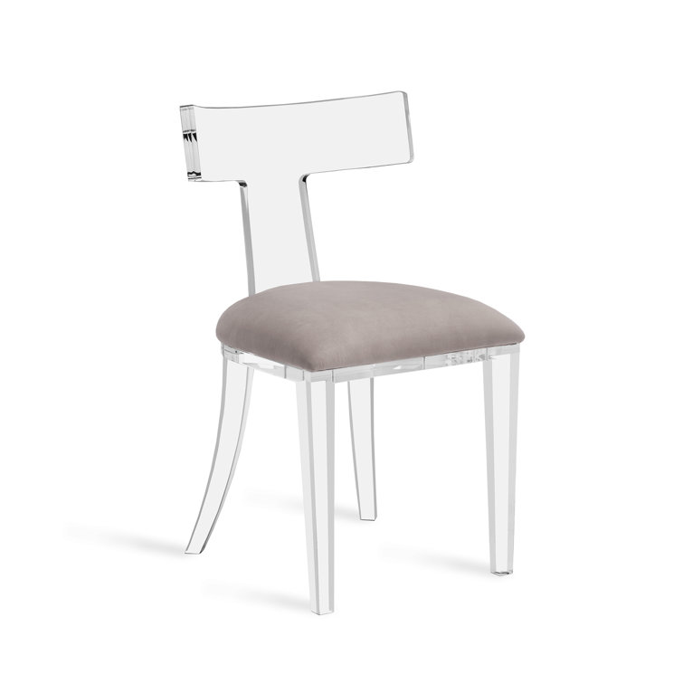 Nimbus Gray Velvet and Transparent Acrylic Side Chair