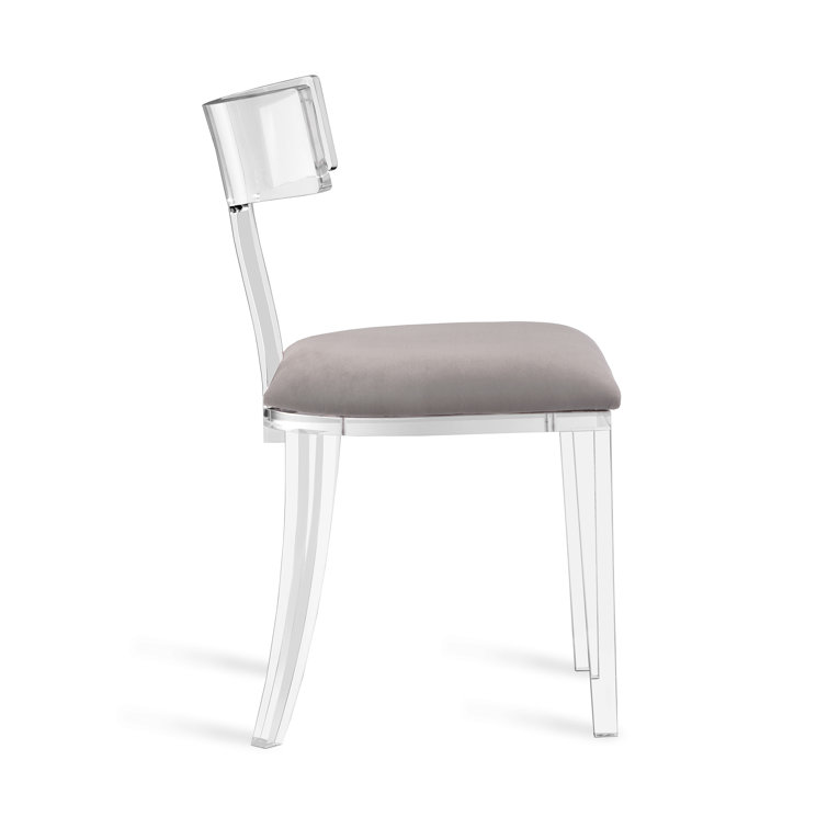 Nimbus Gray Velvet and Transparent Acrylic Side Chair