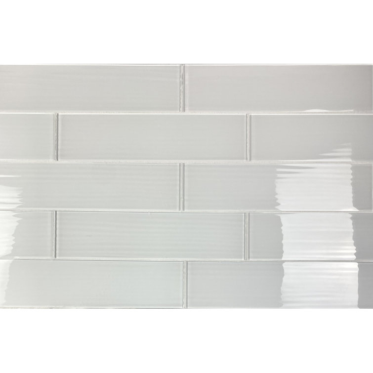 Milano White Glossy Glass Subway Wall Tile for Kitchen & Bathroom