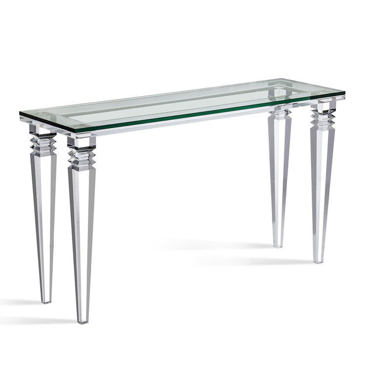 Savannah 52'' Clear Glass Top Console Table
