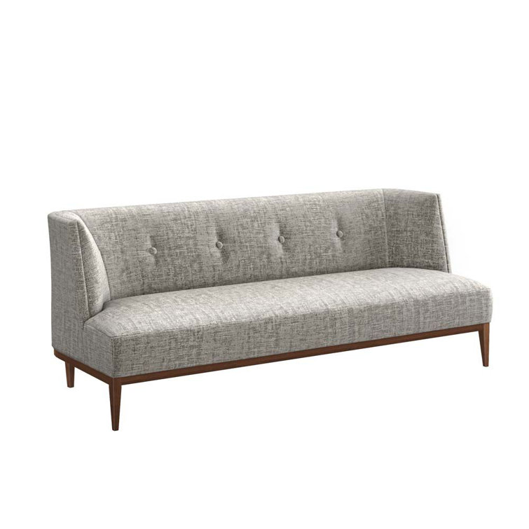Chloe 80.5'' Feather Chenille Upholstered Sofa with Walnut Legs