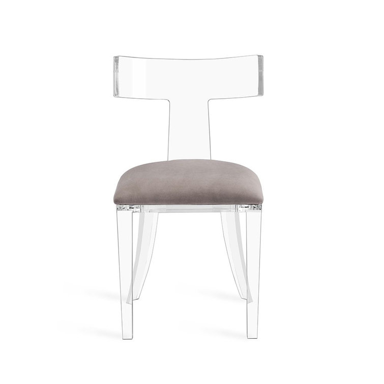 Nimbus Gray Velvet and Transparent Acrylic Side Chair
