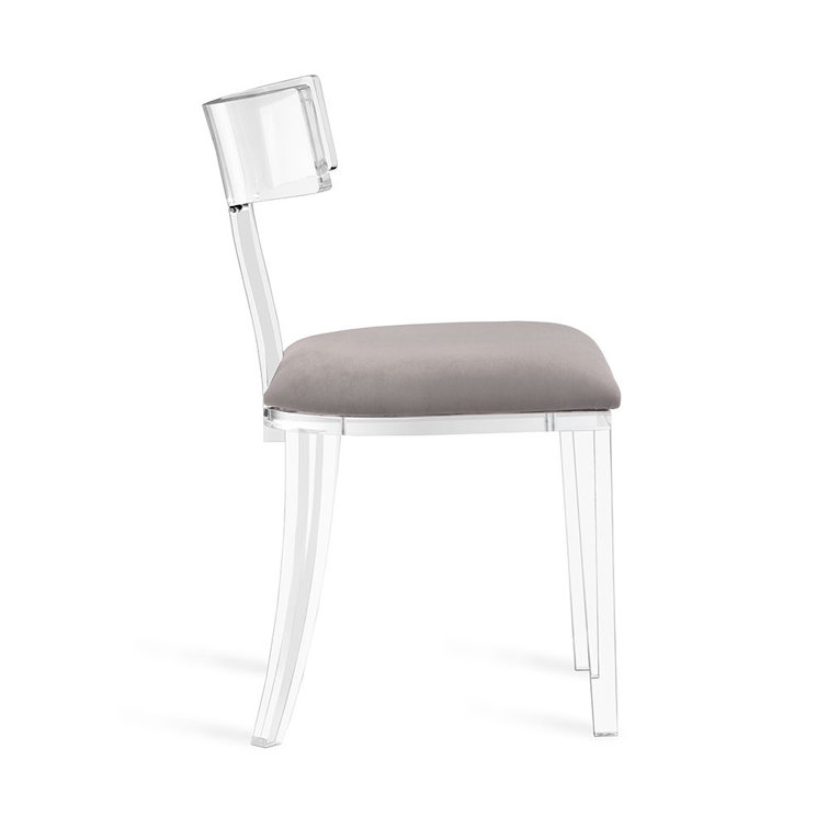 Nimbus Gray Velvet and Transparent Acrylic Side Chair