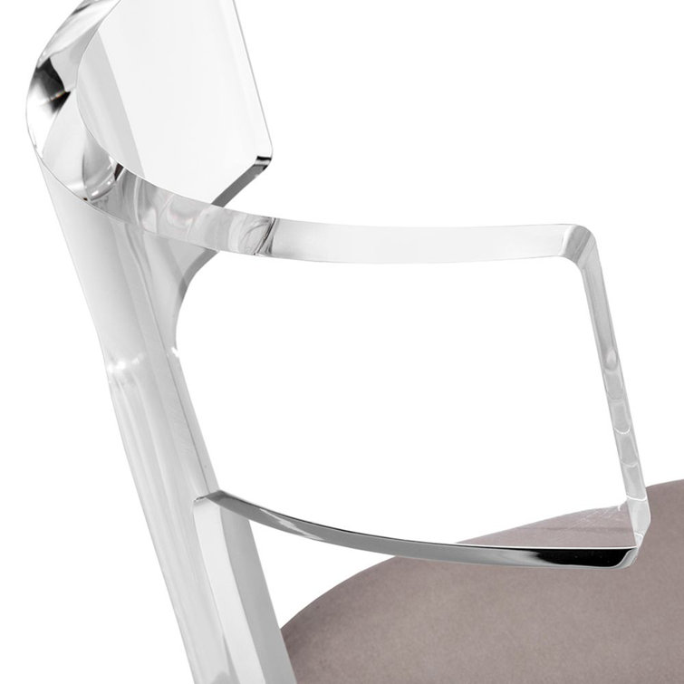 Nimbus Gray Velvet and Transparent Acrylic Side Chair