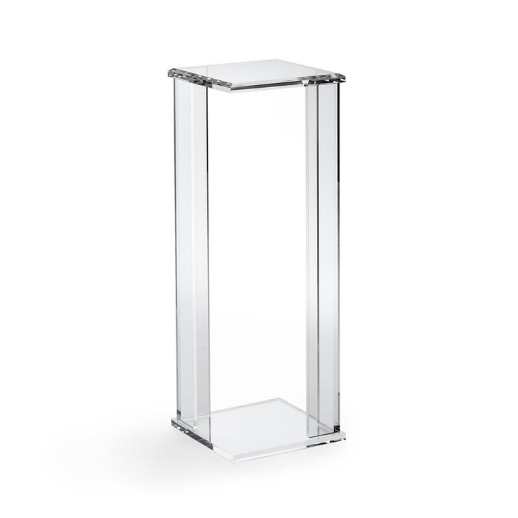 Logan Clear Acrylic Rectangular Pedestal Shelf