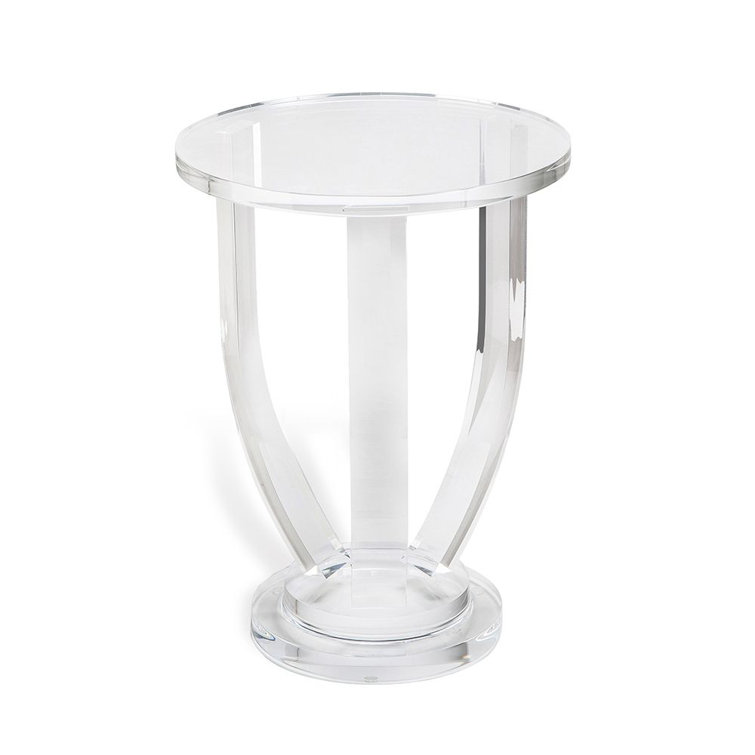 Lila 19" Clear Round Acrylic Pedestal End Table