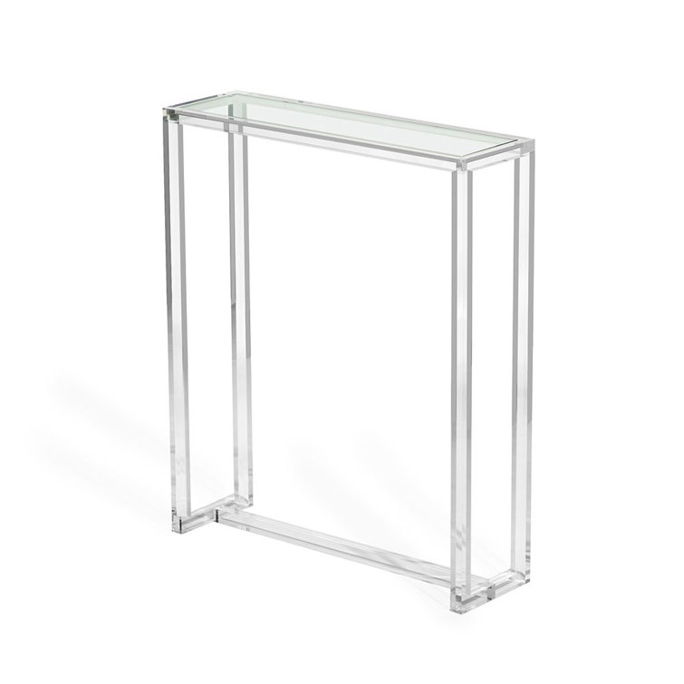 Ava Classic Clear Glass 30'' Petite Console Table