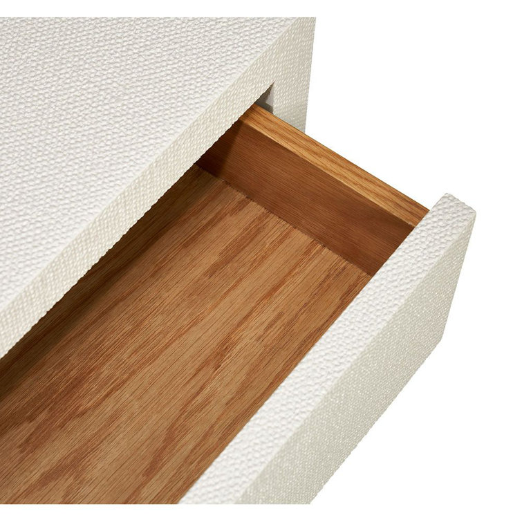 Taylor Solid Wood 2-Drawer Nightstand in Natural White