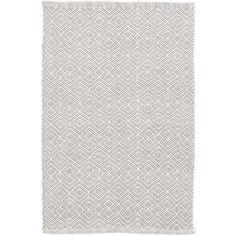 Annabelle Gray Diamond Pattern Handwoven Reversible Rug 2' x 3'