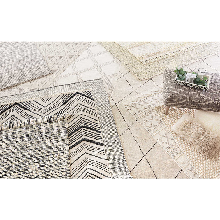 Citra Hand-Knotted Gray Geometric Wool-Blend 4' x 6' Area Rug