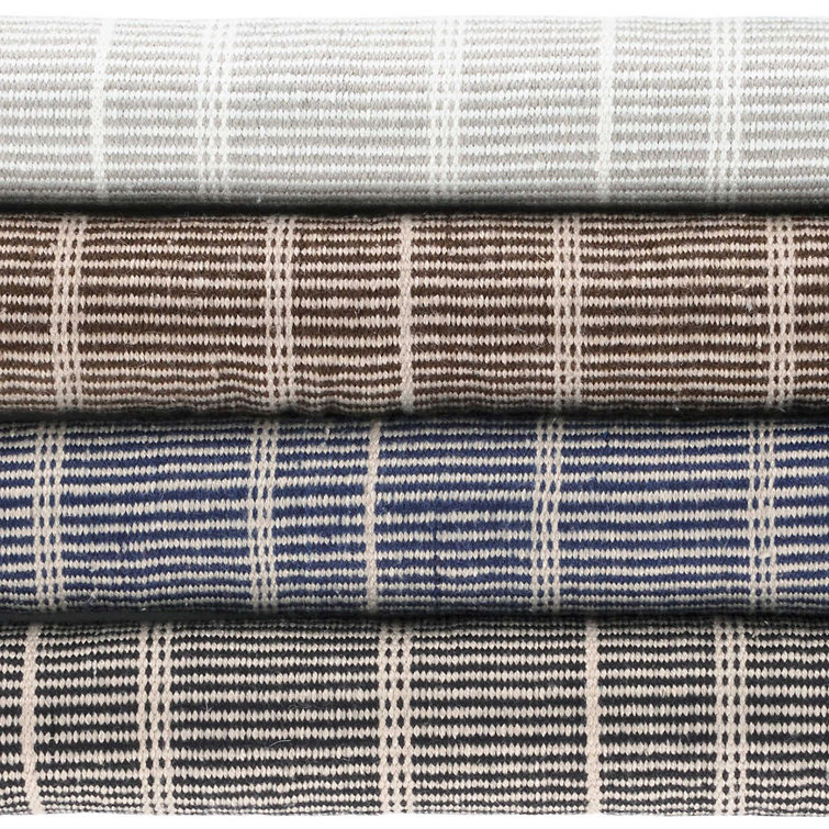 Samson Black and White Handwoven Synthetic Stripe Rug, 3' x 5'