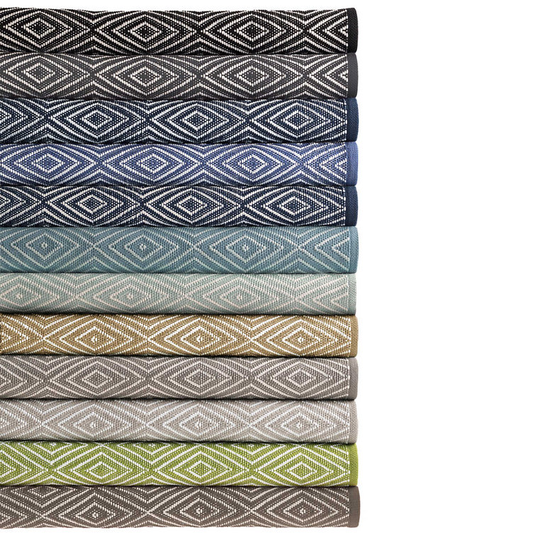Khaki & White Diamond Handwoven Indoor/Outdoor Rug 3' x 5'