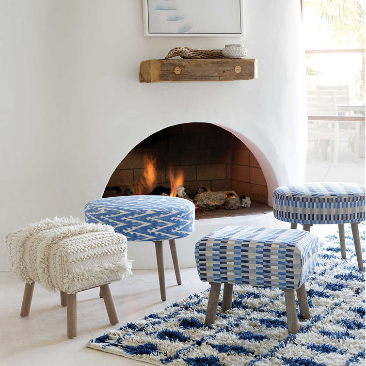 Ivory Diamond Handwoven Wool and Cotton 6' x 9' Rug