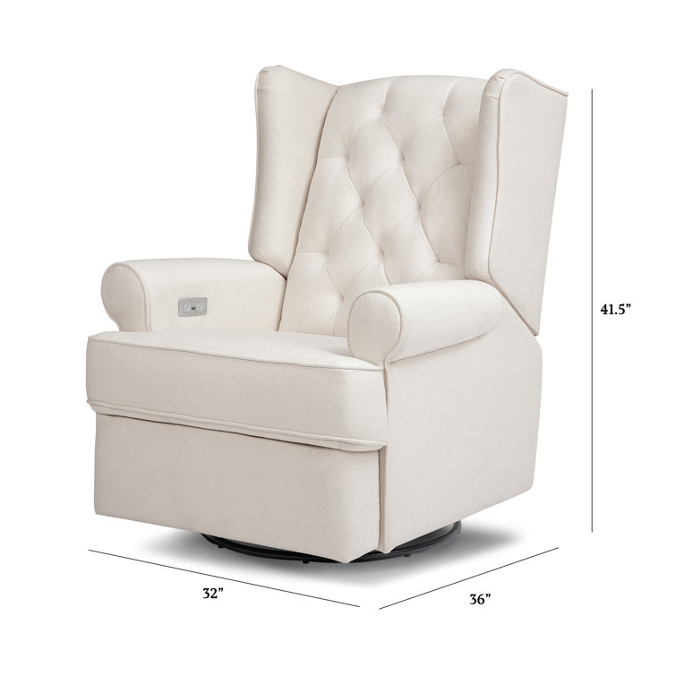 Harbour 32" Cream Eco-Weave Power Swivel Recliner Chair