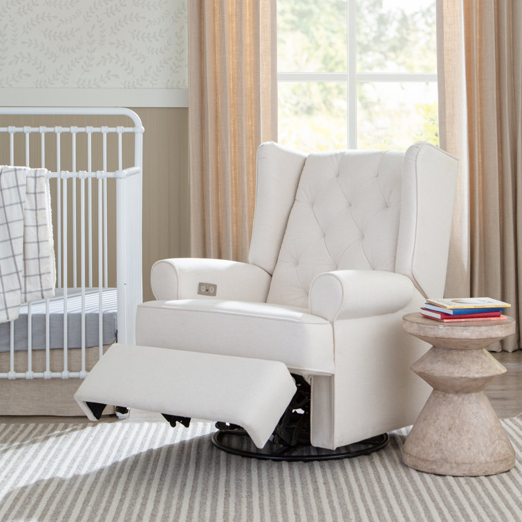 Harbour 32" Cream Eco-Weave Power Swivel Recliner Chair