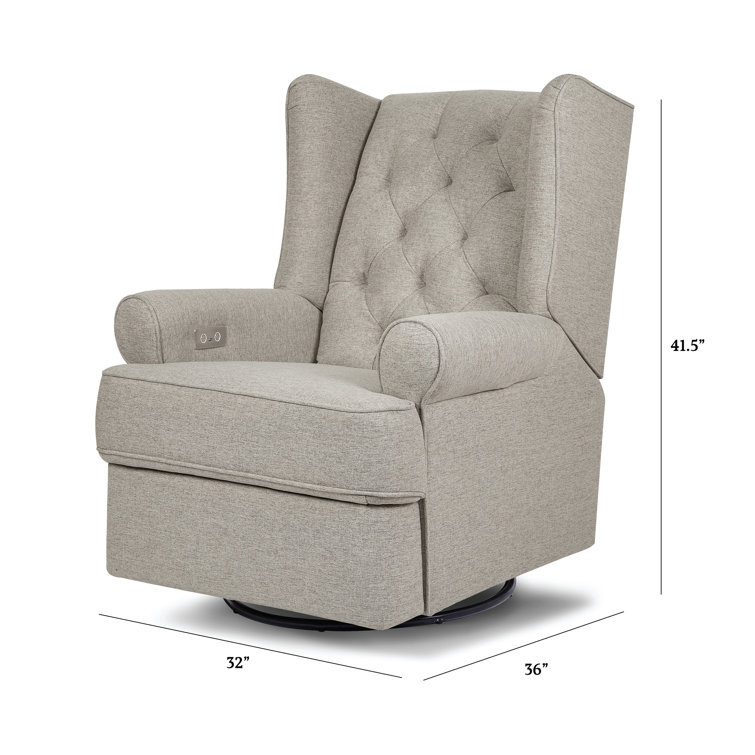 Harbour Performance Grey Eco-Weave Tufted Swivel Recliner
