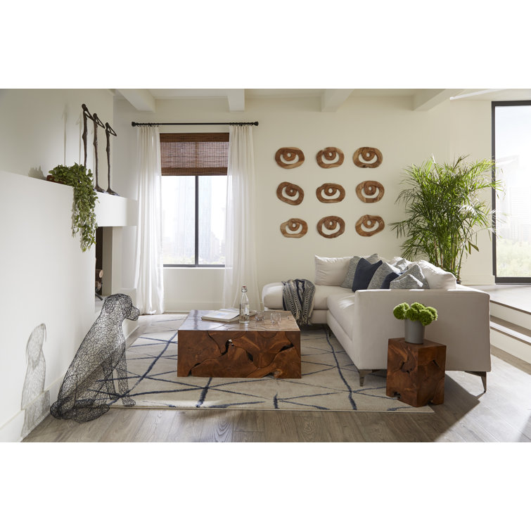 39" Natural Teak Solid Wood Square Coffee Table