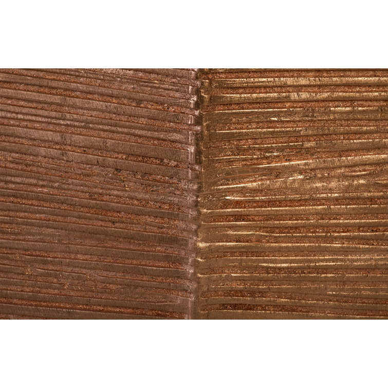 Large Brown Chamcha Wood Leaf Sculpture on Metal Stand