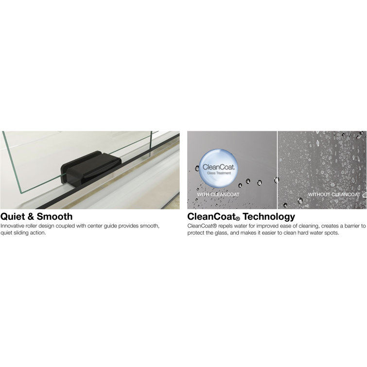 Levity Matte Nickel 74" Semi-Frameless Sliding Shower Door with Frosted Glass