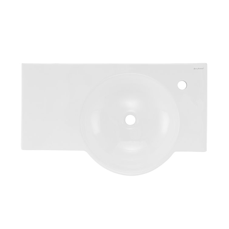 Chateau 30" Glossy White Ceramic Wall-Mount Bathroom Sink
