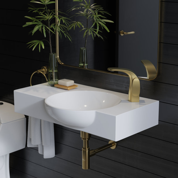 Chateau 30" Glossy White Ceramic Wall-Mount Bathroom Sink