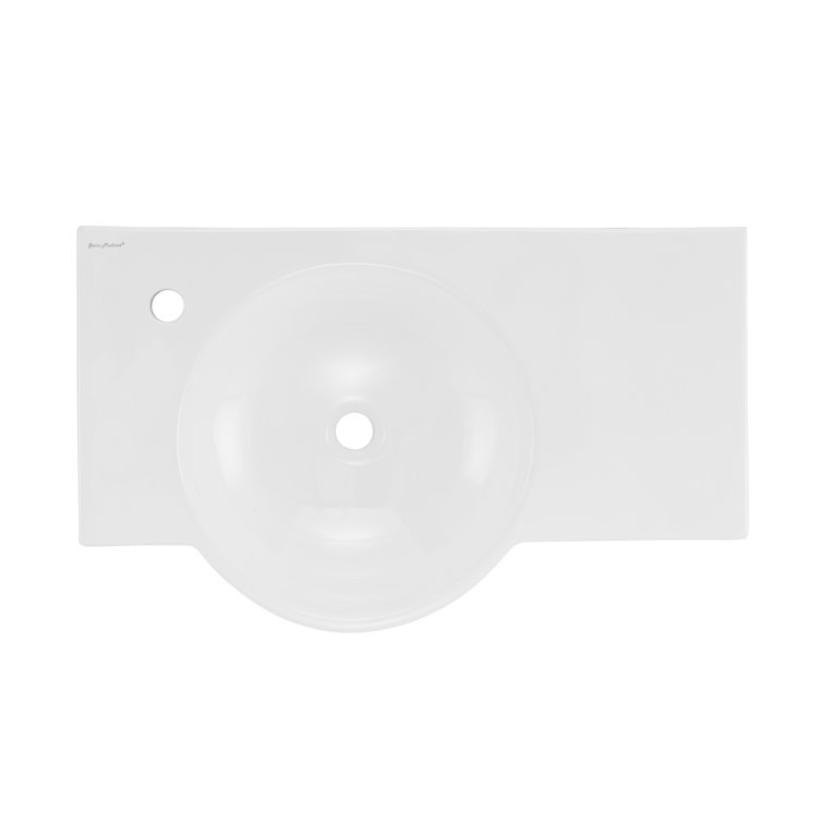 Chateau 30" Glossy White Ceramic Wall-Mount Bathroom Sink