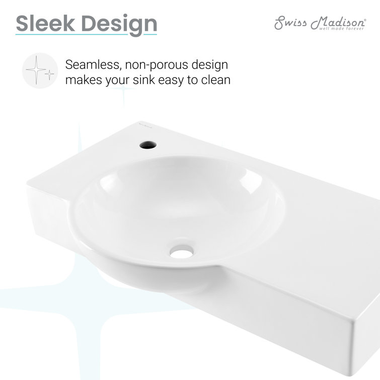Chateau 30" Glossy White Ceramic Wall-Mount Bathroom Sink