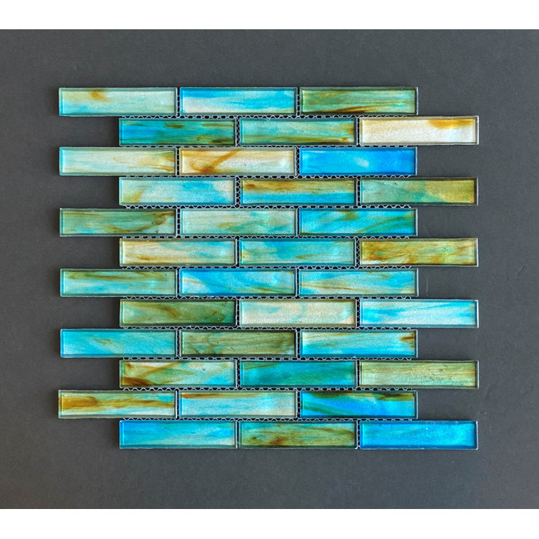 Tropical Lagoon Iridescent Glass Mosaic Wall Tile