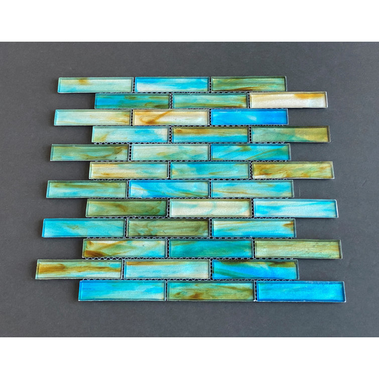 Tropical Lagoon Iridescent Glass Mosaic Wall Tile