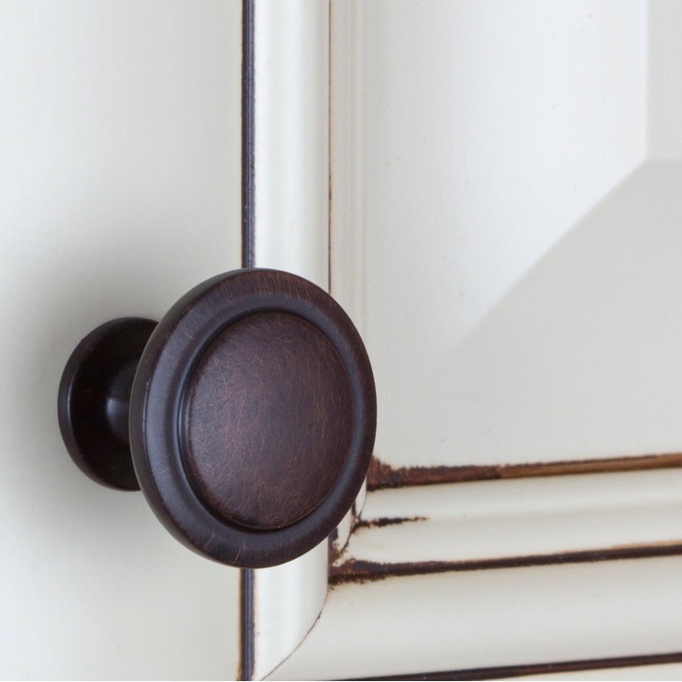 Classic Round Oil Rubbed Bronze Cabinet Knob with Mounting Hardware