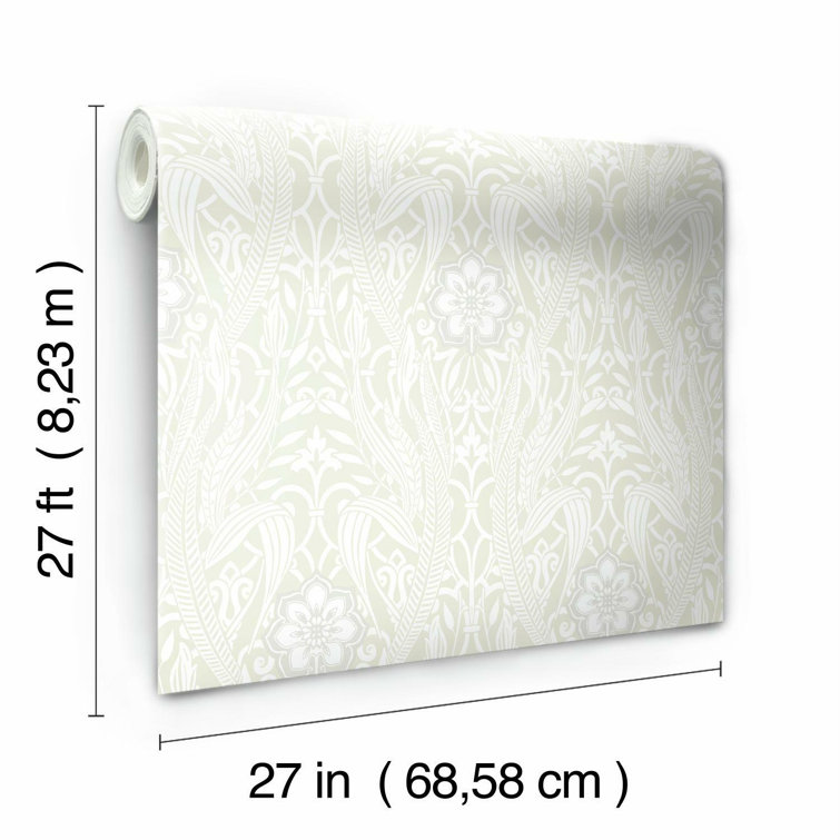 Gatsby Beige Damask Pre-pasted Washable Wallpaper Roll