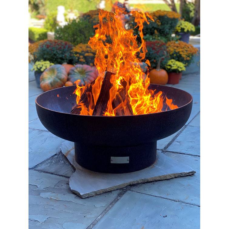 Harrogate Round Black Steel Wood Burning Fire Pit