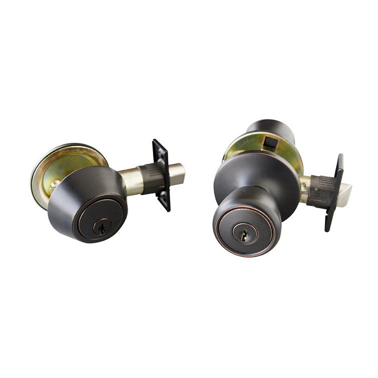 Oil Rubbed Bronze Entry Knob and Deadbolt Set