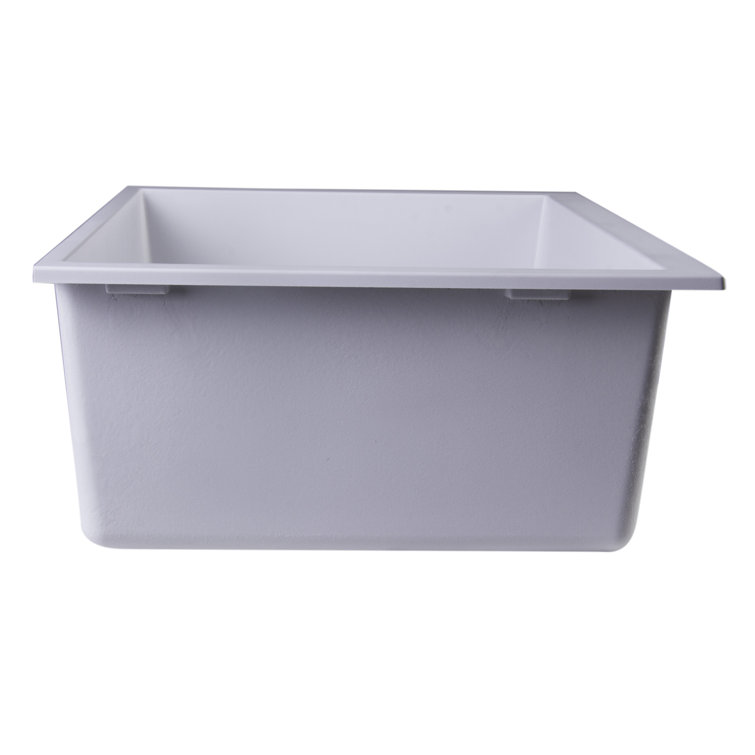 White 30'' Undermount Single Bowl Granite Kitchen Sink