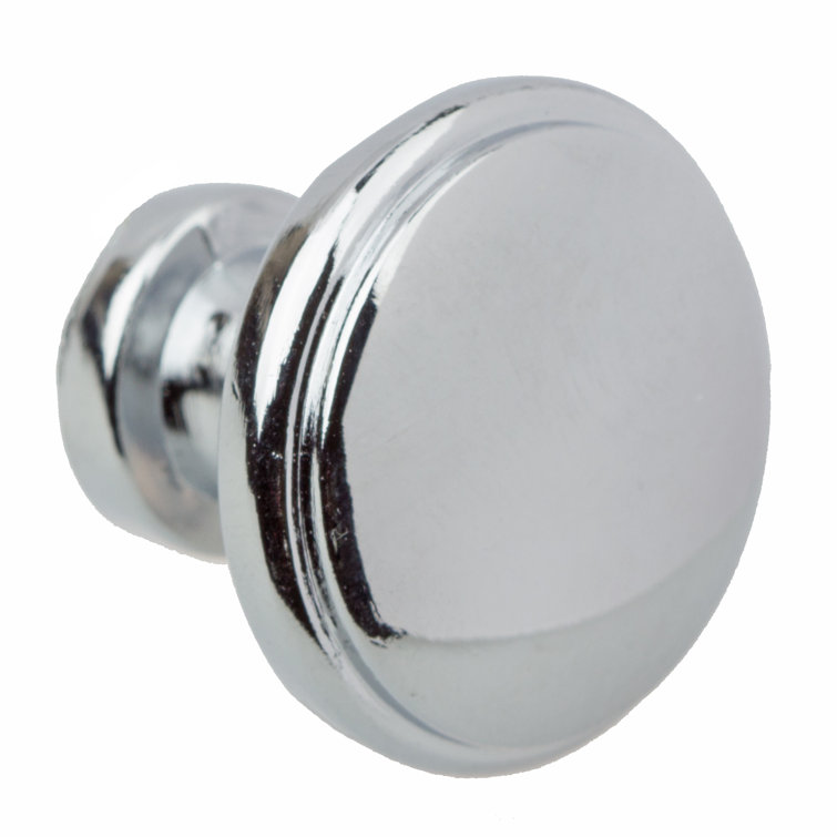 Polished Chrome Round Cabinet Knob with Mounting Hardware
