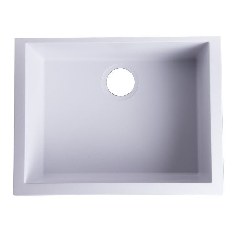 24'' White Granite Composite Undermount Kitchen Sink