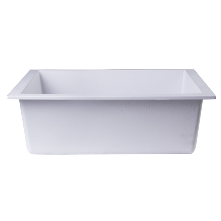 24'' White Granite Composite Undermount Kitchen Sink