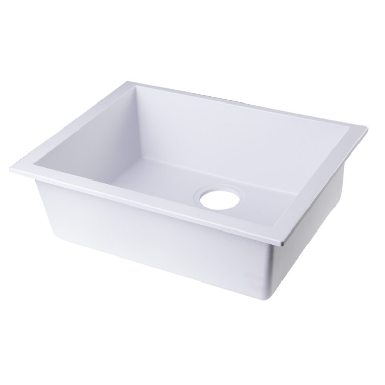 24'' White Granite Composite Undermount Kitchen Sink