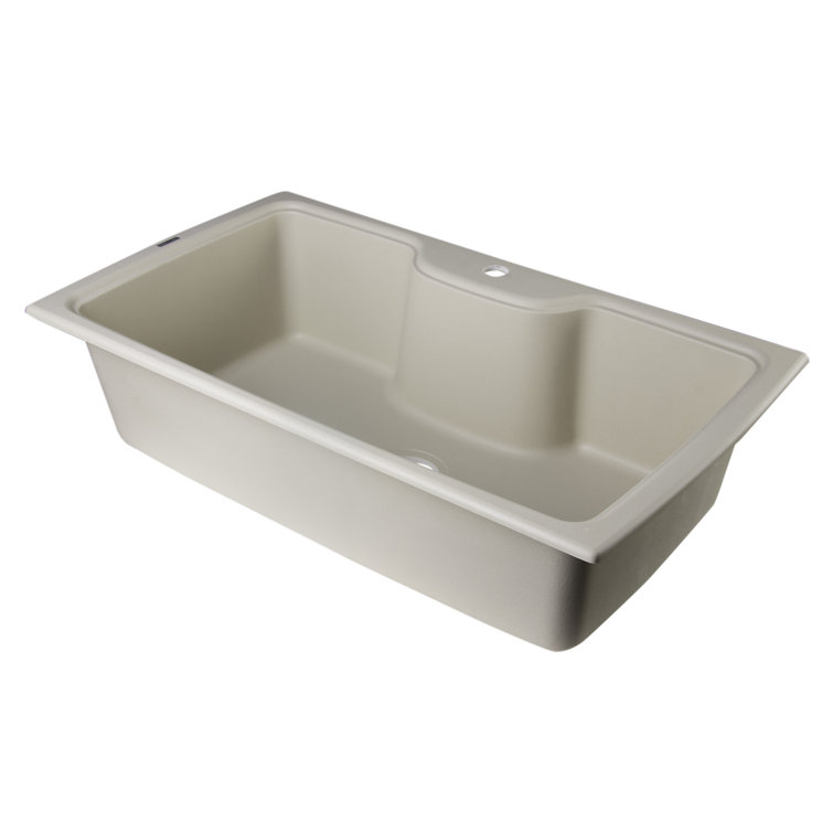 34.63'' Biscuit Granite Drop-In Single Bowl Kitchen Sink