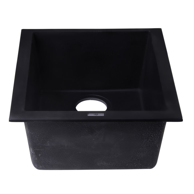 Black Granite Composite Undermount Single Bowl Kitchen Sink