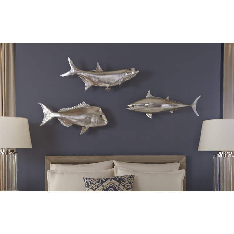 Silver Resin Australian Snapper Fish Wall Sculpture