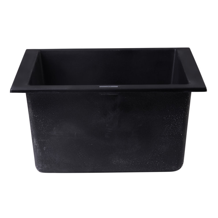 Black Granite Composite Undermount Single Bowl Kitchen Sink